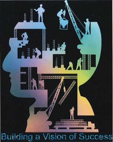 image of the profile of a person's head and several people working inside it as if it were a construction site